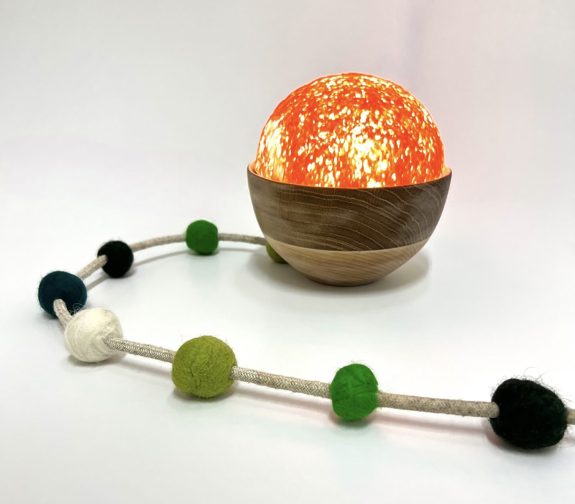 Orange Globe Lamp