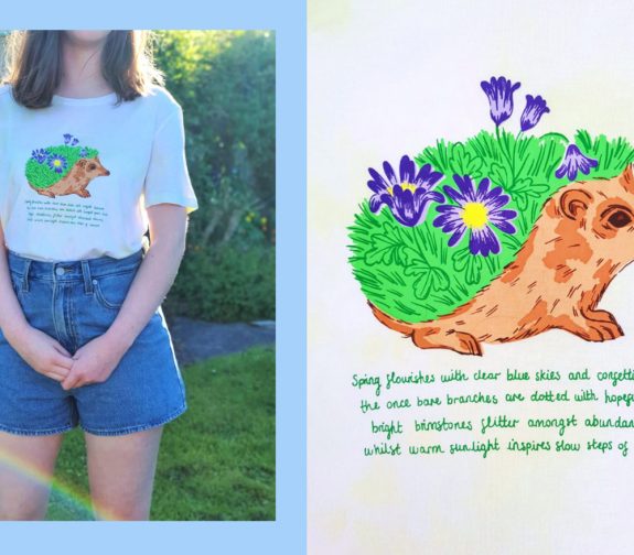 Awaken healing spirits of spring - Hedgehog t shirt print
