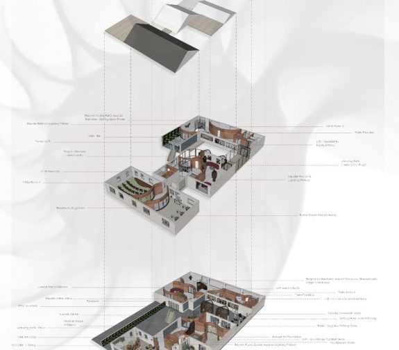 Exploded Axonometric Drawing of the Centre