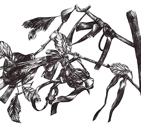 Patterning Assault: A Conversational Wallpaper Collection - ‘Pen Drawing of ‘Sarah’s Tree’’